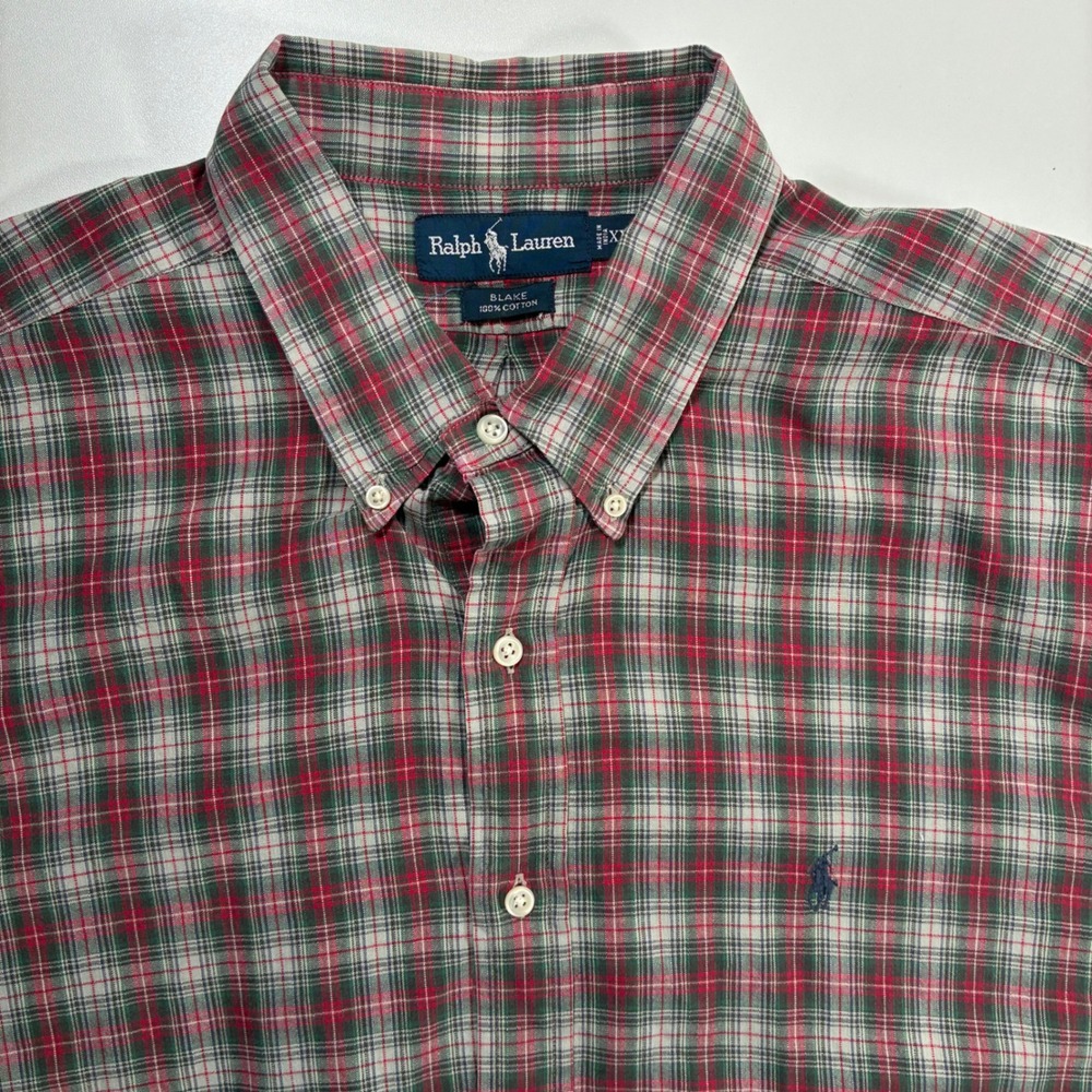 Ralph Lauren Button Down Blake Shirt 2XL (3XL) Red Green Plaid